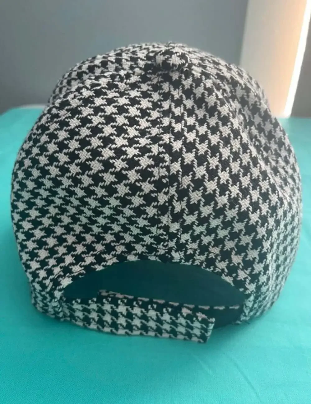 Juicy Couture Black and White Houndstooth Patch Logo Adjustable Baseball Cap Hat